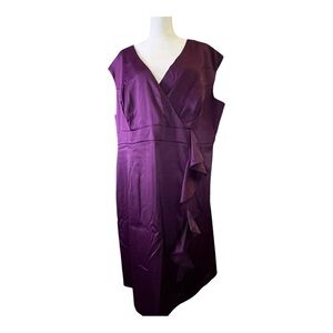Savoir Purple Satin Cocktail Dress Size 22 Plus Evening